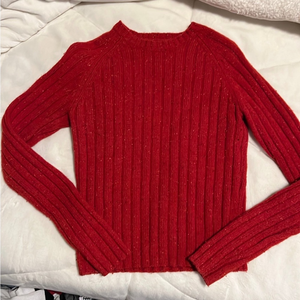 abercrombie Red Lambswool Sweater